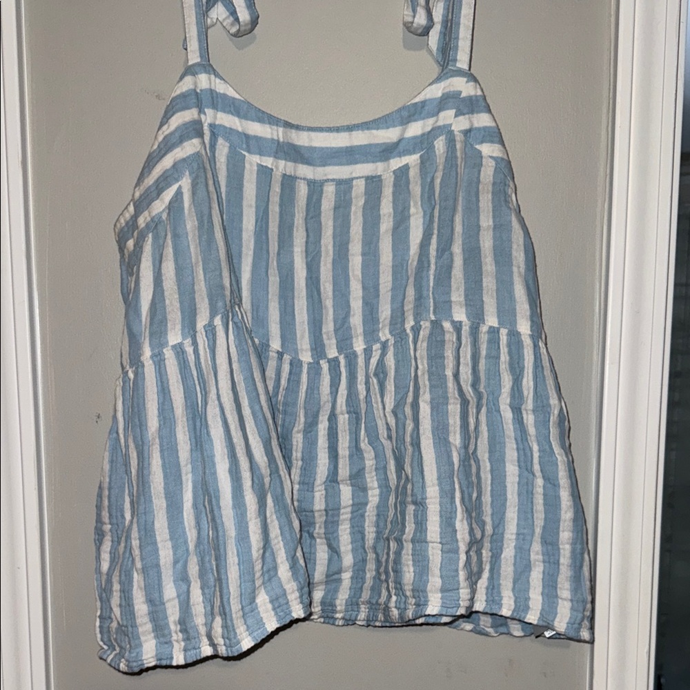 Old Navy Blue and White Striped Top